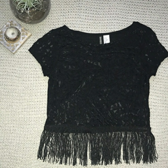 H&M Lace Fringe Shirt - Picture 1 of 3